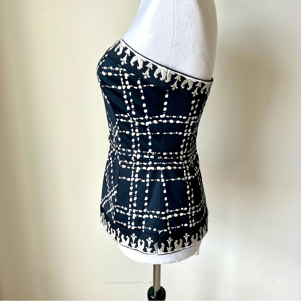 WHITE HOUSE BLACK MARKET Belted Embroidered Strapless Corset Bustier—SZ. 2 - Picture 3 of 14